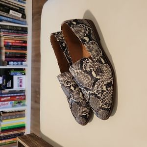Madewell Alex Loafer in Embossed Leather Snakeskin Flat